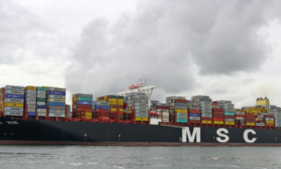 MSC Zoe departs Bremerhaven after completing cargo operations