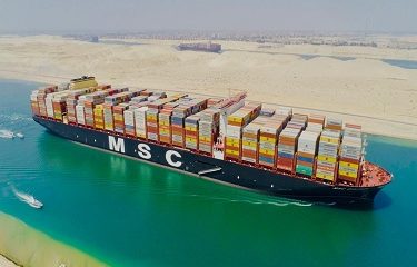The world's largest container vessel transits the Suez Canal for the first time​