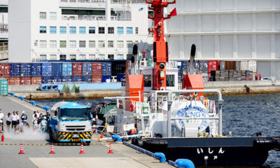LNG-fueled tugboat Ishin undergoes 1st LNG bunkering trial in Port of Kobe
