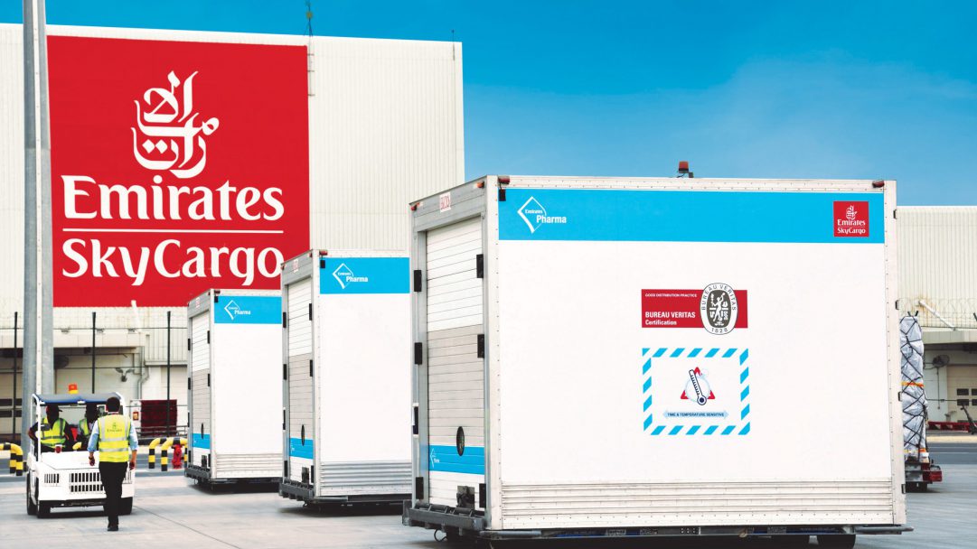 Emirates SkyCargo DWC cargo terminal re-opens as vaccine hub. Image: Emirates SkyCargo
