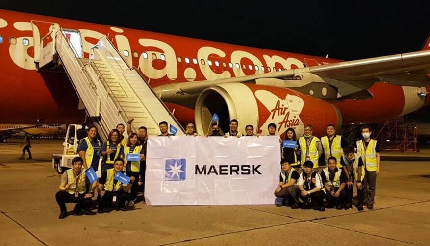 Mearsk's first air freight service launched . Image: Maersk