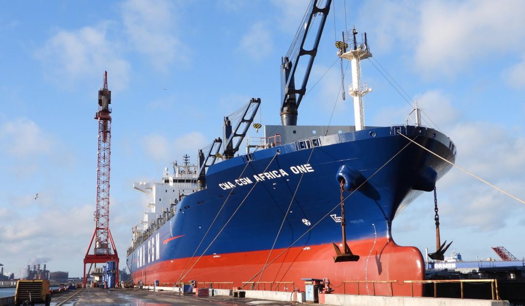 Damen carried out maintenance and repair projects on CMA CGM vessels. Image: Damen Shipyards Group