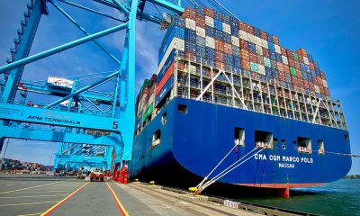 APM Terminals Elizabeth welcomes largest container ship to call US East Coast. Image: APM Terminals