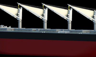 MOL jointly develops new energy-saving sail to boost ship propulsion. Image: MOL
