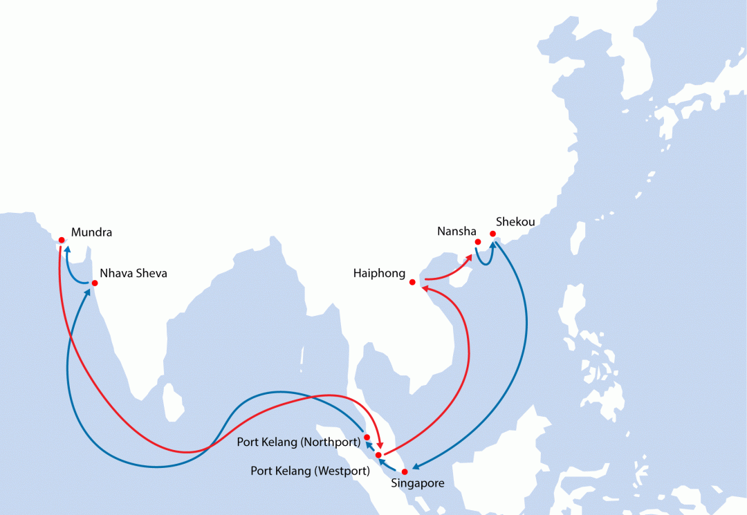 Launch of South China to India West Coast Service. Image: PIL
