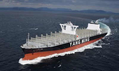Yang Ming’s latest addition of its 9th 11,000 TEU Ship to the Trans-Pacific Service. Image: Yang Ming