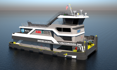 ABB to become technology partner for world’s first methanol-hydrogen fuel cell towboat. Image: ABB
