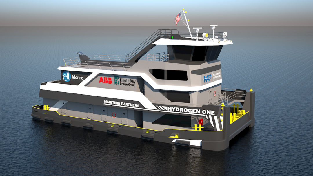 ABB to become technology partner for world’s first methanol-hydrogen fuel cell towboat. Image: ABB