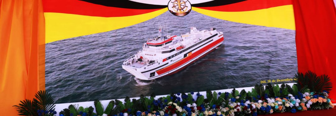 Damen Shipyards hands over new RoPax 6716 to Port Authority of Timor-Leste. Image: Damen