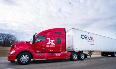 CEVA Logistics, Kodiak Robotics launch autonomous freight deliveries; complete first ever autonomous trucking delivery in Oklahoma. Image: CEVA Logistics