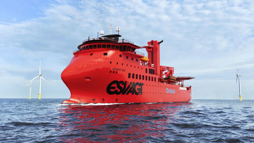 Orsted and ESVAGT sign agreement on the world’s first green fuel vessel for offshore wind operations. Image: Orsted