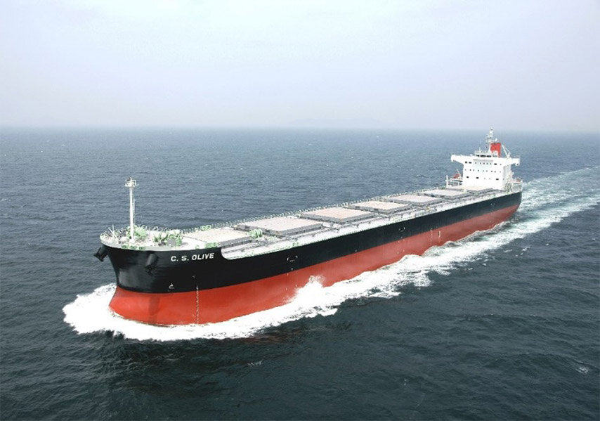 Biofuel powered Panamax bulk carrier sea trials by MOL. Image: MOL