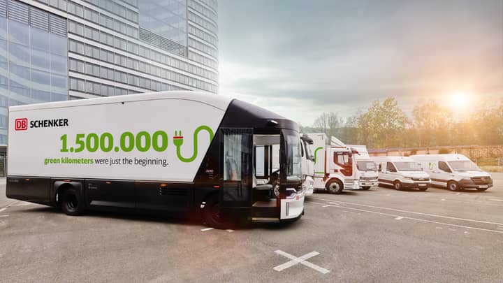 Green power: More than 1.5 Mio kilometers covered with electric vehicles. Image: DB Schenker