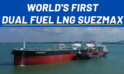 EPS inaugurates world's first dual-fuel LNG Suezmax tanker - Greenway. Image: EPS