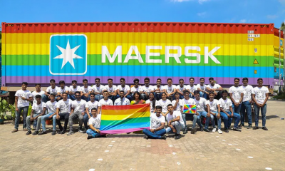 Maersk's rainbow container to travel across India to create awareness. Image: Maersk