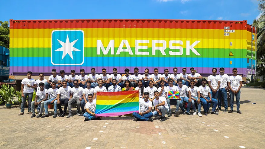 Maersk's rainbow container to travel across India to create awareness. Image: Maersk