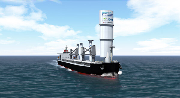 MOL to equip bulk carrier with the "Wind Challenger" hard sail system. Image: MOL
