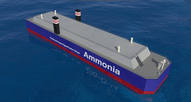 NYK Line signs a joint R&D agreement for an ammonia floating storage and regasification barge. Image: NYK Line