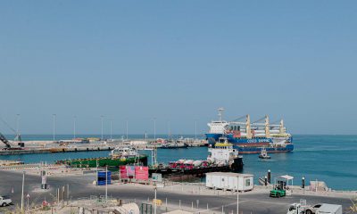 Arrival of the first international shipment at Mugharraq Port. Image: AD Ports
