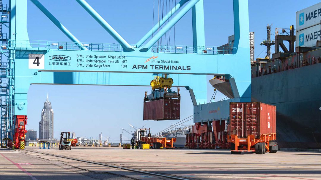 APM Terminals Mobile handles record-breaking container numbers. Image: APM Terminals