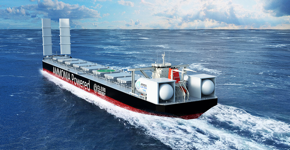 MOL and Mitsui receive AiP for a large ammonia-powered bulk carrier. Image: MOL