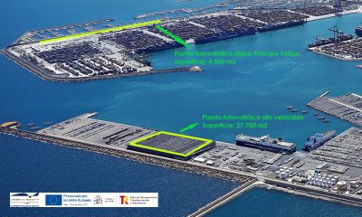 Construction and maintenance of the solar energy plant in Port of Valencia. Image: Port Authority of Valencia