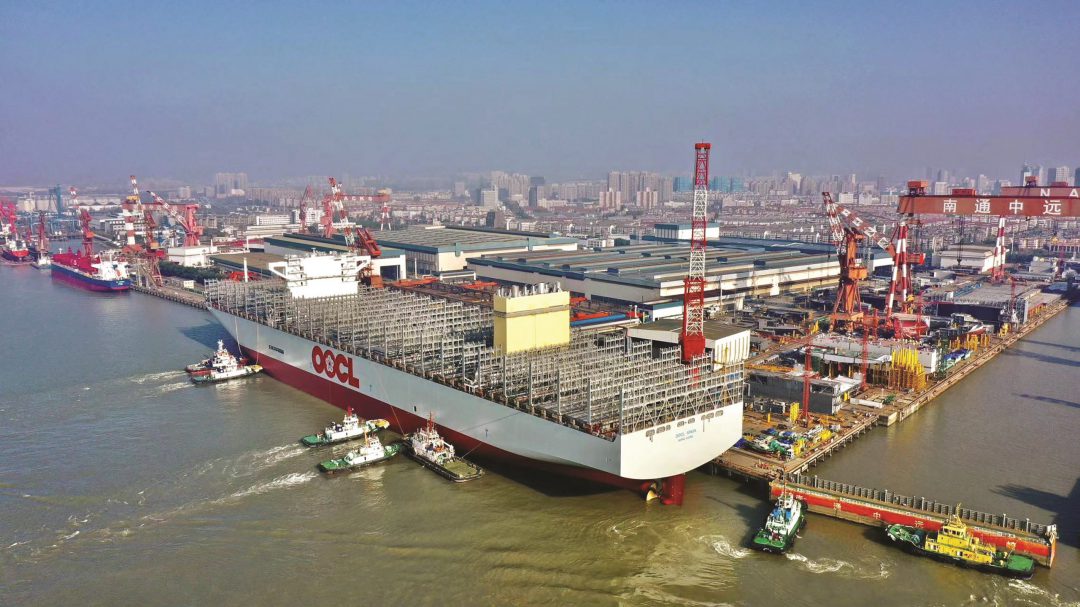 OOCL unveils the first 24,188 TEU mega vessel to its fleet - "OOCL Spain". Image: OOCL