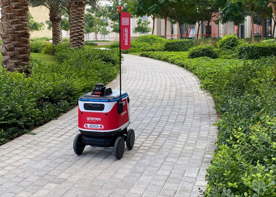 Aramex successfully tests its drone and roadside bot deliveries in Dubai. Image: Aramex