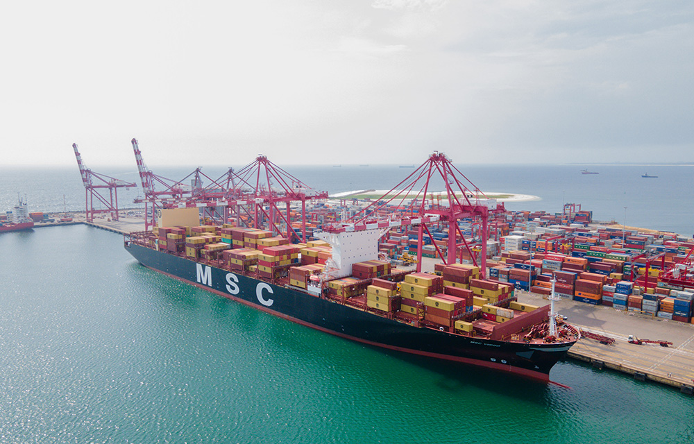 Arrival of the MSC VIRGO at the Port of Pointe-Noire in Congo-Brazzaville. Image: MSC
