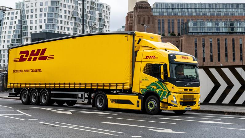 DHL introduces UK’s first fully electric Volvo heavy duty tractor units. Image: DHL