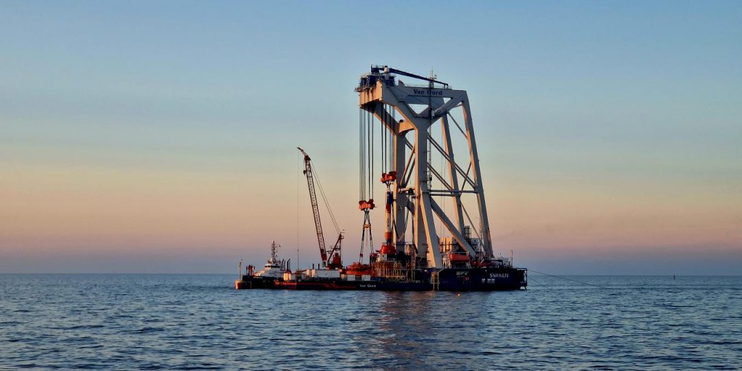 Van Oord installs first monopile at Baltic Eagle offshore wind farm. Image: Van Oord
