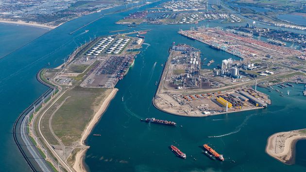 Slight decline in freight throughput port of Rotterdam in Q1 of 2023. Image: Port of Rotterdam
