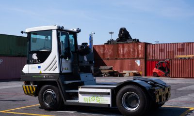 The Hydrogen Terminal Tractor disembarks at the Port of Valencia. Image: Port Authority of Valencia
