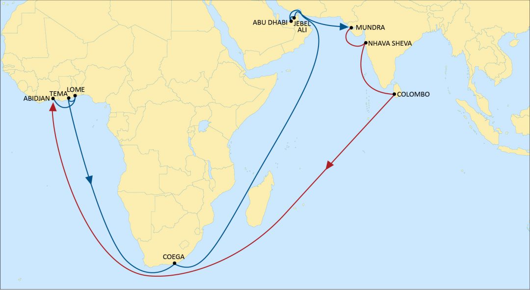 MSC enhances connections between Africa, Middle East and India. Image: MSC