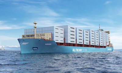 Maersk welcomes landmark green methanol vessel in Copenhagen. Image: Maersk