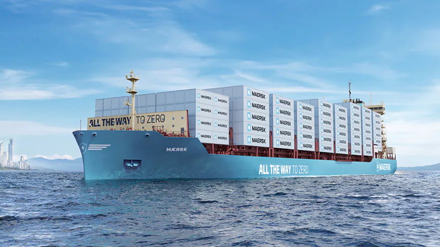 Maersk welcomes landmark green methanol vessel in Copenhagen. Image: Maersk