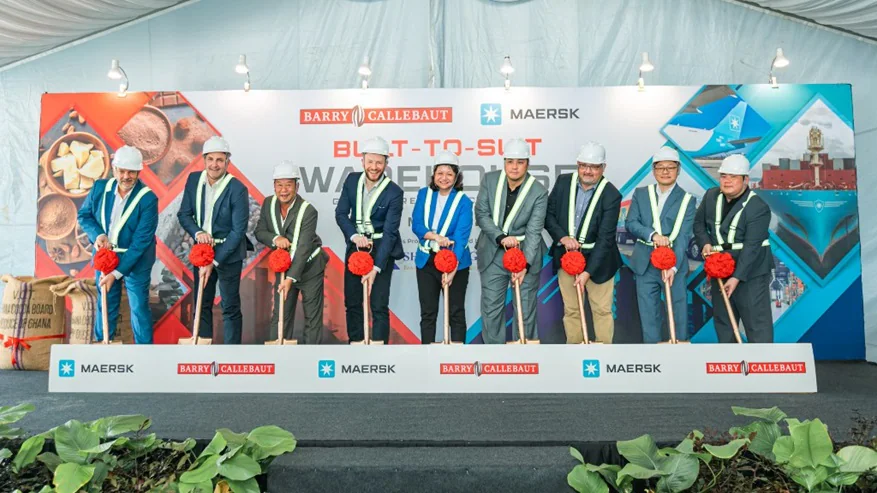 Maersk and Barry Callebaut jointly to build a new cocoa bean warehouse. Image: Maersk