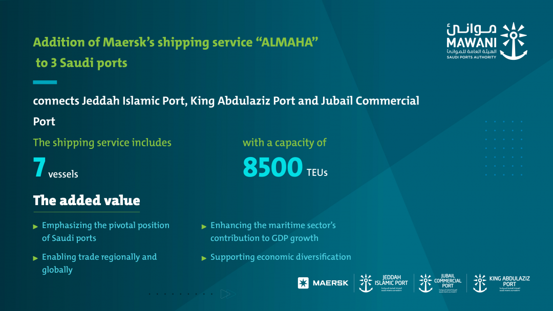 Mawani's three ports to be included in Al Maha shipping service by Maersk. Image: Saudi Ports Authority