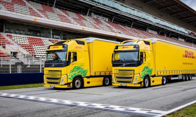 DHL introduces its first truck fleet running on biofuel to support Formula 1. Image: DHL