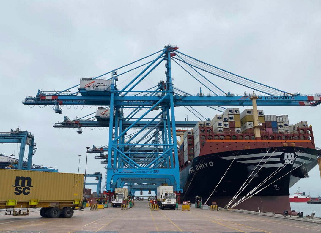 APM Terminals Callao receives largest capacity container ship MSC Chiyo. Image: APM Terminals