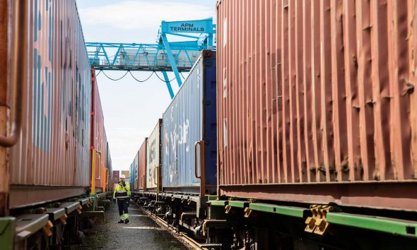 Rail freight on track for record volumes at APM Terminals. Image: APM Terminals